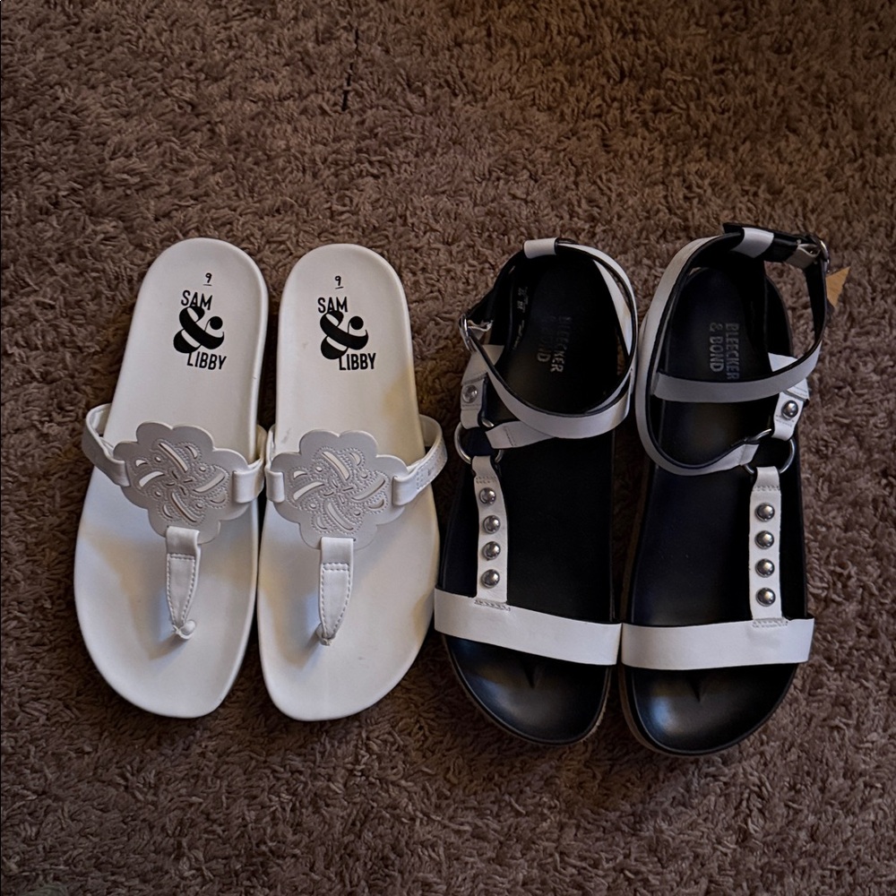 Women’s white sandal and flip flops
